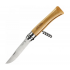Нож OPINEL №10, нержавеющая сталь, рукоять из бука, со штопором