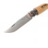 Нож OPINEL №7, нержавеющая сталь, рукоять из бука, с кожаным темляком